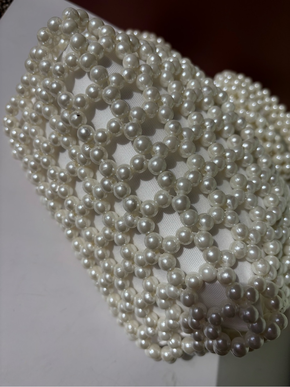 A NEW DAY Ivory Pearl Beaded Tote Bag with Round Handles, NWT - Picture 3 of 6